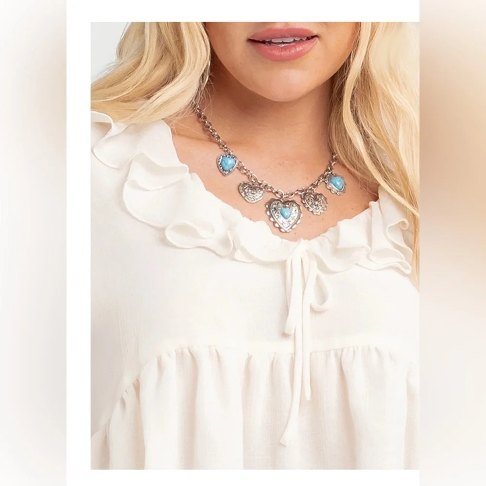Jessica Simpson Cream Ruffle Blouse - Picture 2 of 9